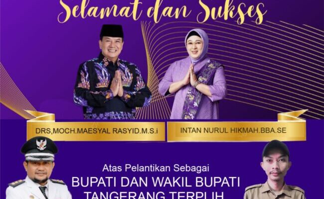 Pemerintah Desa Rajeg Mulya Kecamatan Rajeg Mengucapkan Selamat Dan Sukses Di Lantiknya Bupati dan Wakil Bupati kabupaten Tangerang Periode 2025-2030