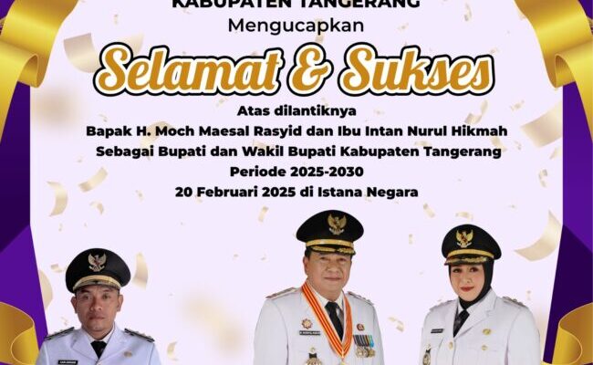 Pemerintah Kecamatan Mekarbaru Mengucapkan Selamat Dan Sukses Atas Di Lantiknya Bupati dan wakil Bupati kabupaten Tangerang 2025-2030