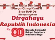 Sambut HUT ke-80 RI, Warga Perum Kota Bintang Waringin Blok D 7/8 Antusias Pasang Merah Putih
