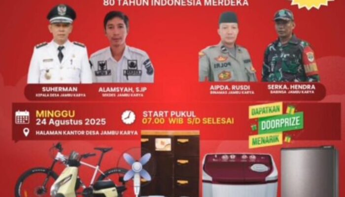 Digiat GEBYAR PEMDES JAMBU KARYA ” DIRGAYU REPUBLIK INDONESIA” 80 Tahun Indonesia Merdeka , Di Banjiri Aneka Ragam Kegiatan Dan Door Prize