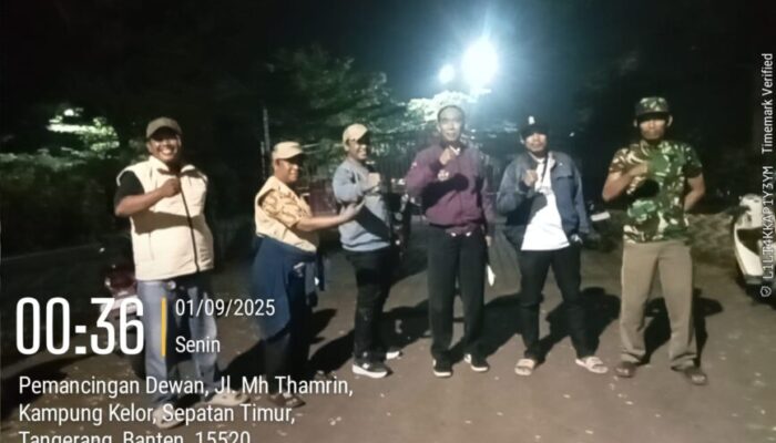 Patroli Kamtibnas Di Wilayah Kecamatan Sepatan Timur Bersama Unsur Masyarakat