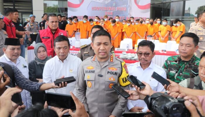 Polres Metro Tangerang Kota Musnahkan Barang Bukti Narkotika dan Deklarasikan Anti Narkoba
