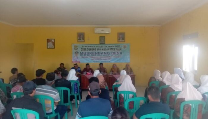 Pemdes Gunung Sari Menggelar Musrenbangdes Tahun Anggaran 2026 Di Aula Kantor Desa Gunung Sari Kecamatan Mauk