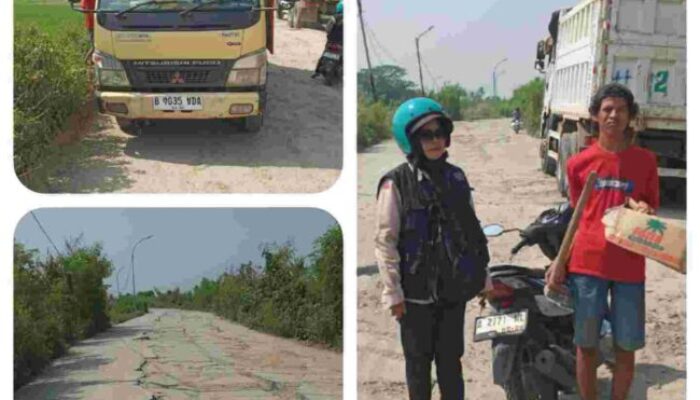 Fahri Pemuda Putus Sekolah Mengais Rejeki Dengan Perbaiki Jalan Rusak dan Berlubang