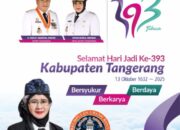 Ketua PUB KAB TAG Hj, Aida Hubaedah S.E,M.M Mengucapkan Selamat Hari Jadi Kabupaten Tangerang Yang Ke – 393 “Bersyukur, Berkarya Dan Berdaya”