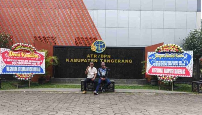 ATR/BPN Kabupaten Tangerang Kembali Dikirimi Karangan Bunga Sarkastis