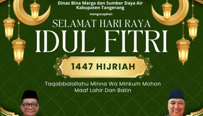Dinas Binamarga dan Sumber Daya Air Mengucapkan Selamat Hari Raya Idul Fitri 1447 Hijriyah/2026 Masehi