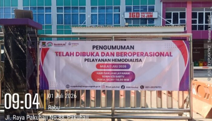 RSUD Pakuhaji Resmi Operasikan Layanan Hemodialisa, Tingkatkan Akses Pelayanan Cuci Darah bagi Masyarakat