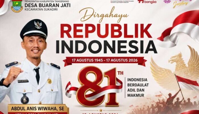 Pemerintah Desa Buaran Jati Kecamatan Sukadiri Mengucapkan Selamat Hari kemerdekaan Republik Indonesia Ke-81 Tahun