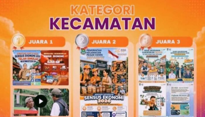Kecamatan Sepatan Timur Raih Juara I Kategori Sensus Ekonomi 2026 Kabupaten Tangerang, Camat Miftah Shuritho: Alhamdulillah, Ini Hasil Kerja Sama Semua Pihak