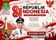 Kepala Desa Pisangan Jaya, Muhamad Hotib, mengucapkan: “Dirgahayu Republik Indonesia ke-81 Tahun